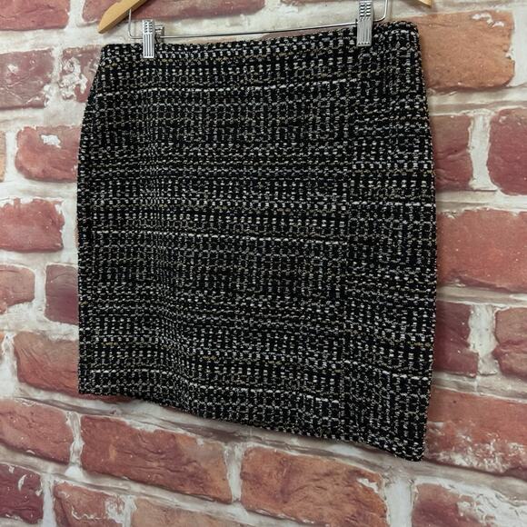 Express Skirt Women's Large Tweed Casual Career Work Stretchy Pocketless Pull On - Picture 3 of 8